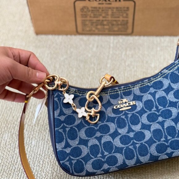 COACH Teri Shoulder Bag Signature Denim Outlet NEW🦋 - Picture 6 of 7